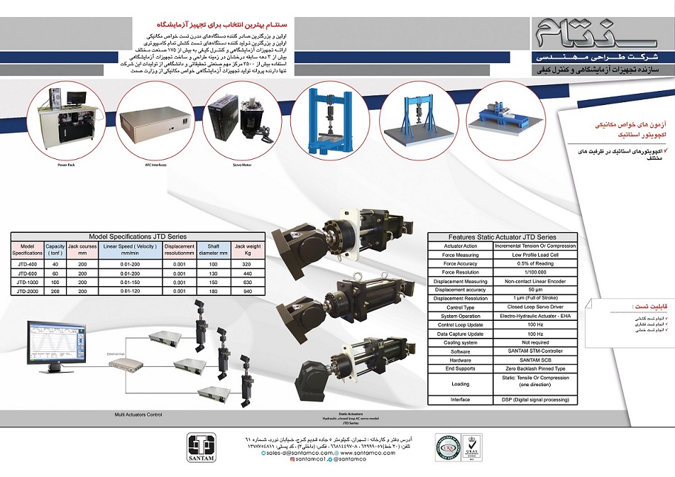 اکچویتور استاتیک 40 تن -  Actuator 400 KN Static