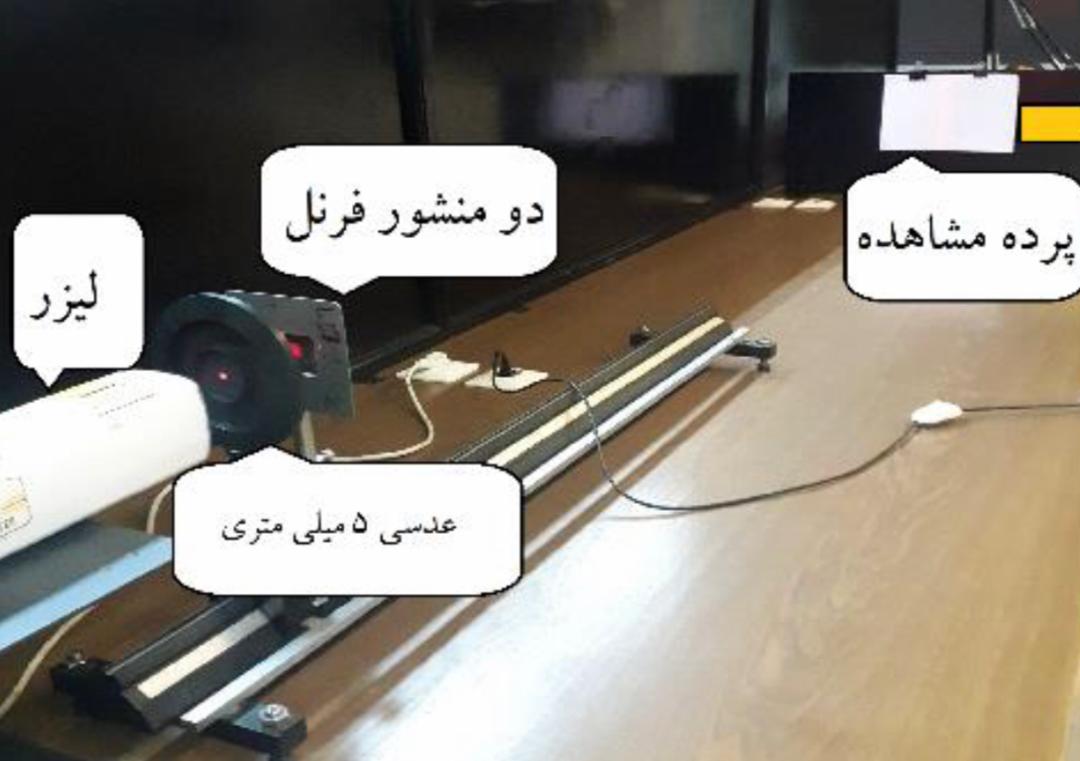 آزمایش بررسی الگوی تداخلی دومنشور فرنل