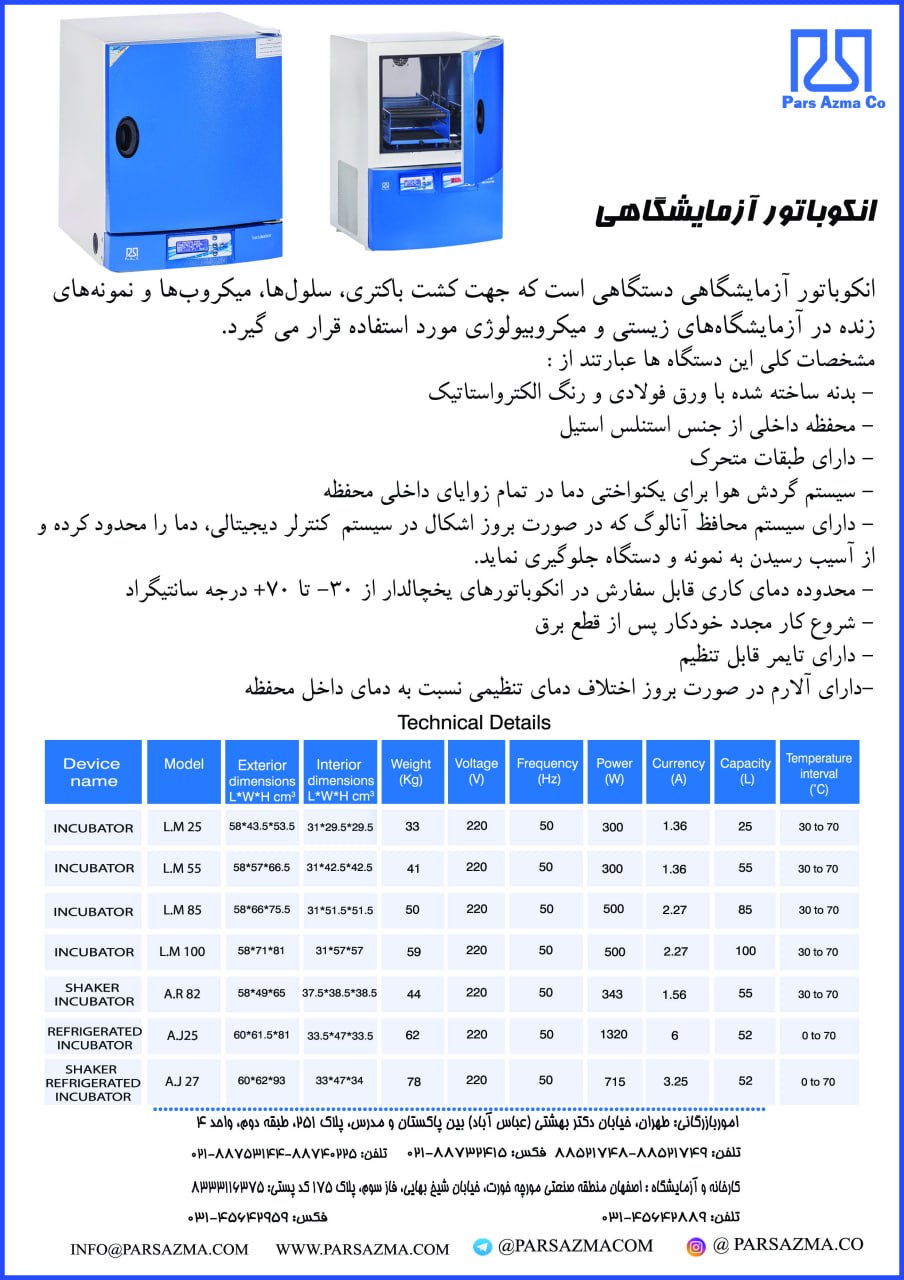 اینکوباتور یخچالدار شیکردار