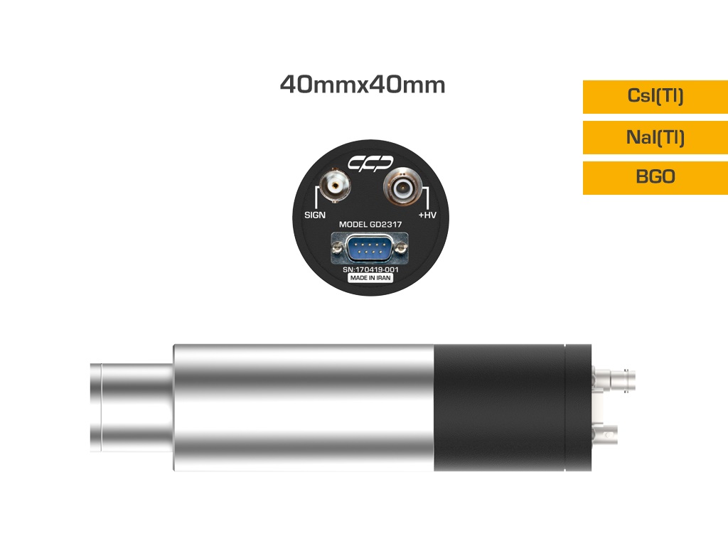 آشکارساز یودور سدیم NaI-Tl سایز 40mm x 40mm