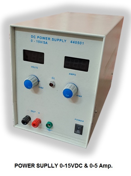 منبع تغذیه الکتریکیPSU  0-15VDC & 0-5A