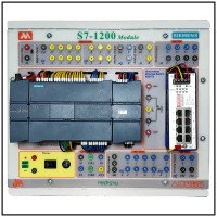 ماژول آموزشی PLC S7-1200 با CPU 1215 و سویچ ریلی ۸ پورت صنعتی